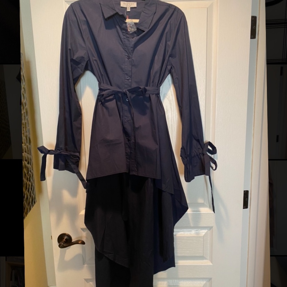 Asymmetric Navy Blue Top